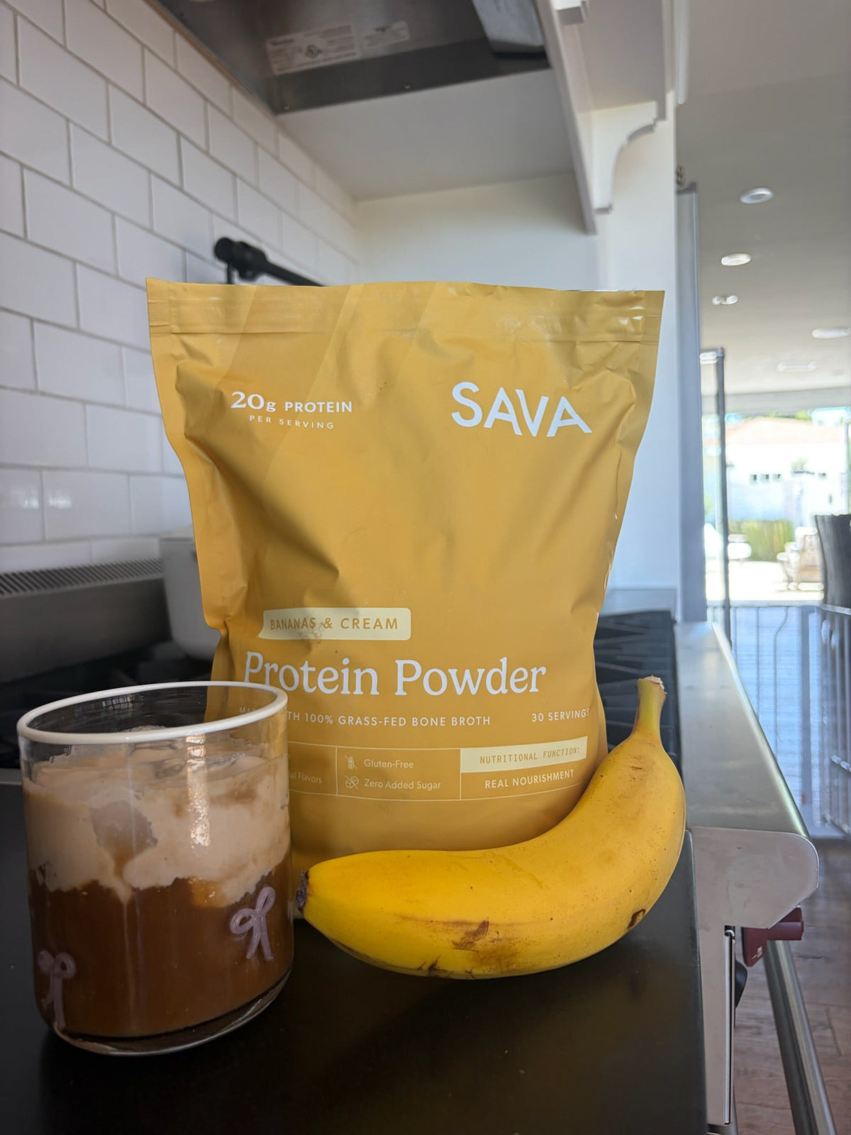 Banana Protein Cold Foam Iced Coffee
